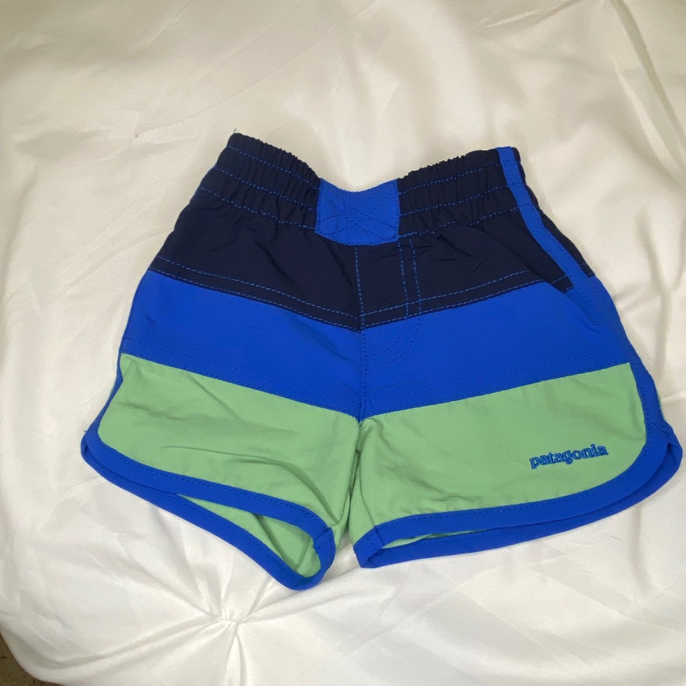 Patagonia Baby Baggies Shorts Swim 3-6M New Navy Bayou Blue NWT